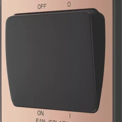 British General Evolve 10A 1-Gang 3-Pole Fan Isolator Switch Copper With Black Inserts