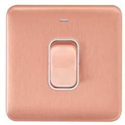 Schneider Electric Lisse Deco 50A 1-Gang DP Cooker Switch Copper With LED With White Inserts -British General Shop 746HX A1