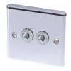 LAP 10AX 2-Gang 2-Way Toggle Switch Polished Chrome 2 LAP 10AX 2-Gang 2-Way Toggle Switch Polished Chrome -British General Shop 74866 P