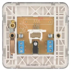 Schneider Electric Lisse Deco Slave Telephone Socket Polished Chrome With White Inserts -British General Shop 749FF A3