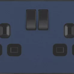 British General Evolve 13A 2-Gang SP Switched Socket Blue With Black Inserts 11 British General Evolve 13A 2-Gang SP Switched Socket Blue With Black Inserts -British General Shop 749RF A2