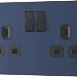 British General Evolve 13A 2-Gang SP Switched Socket Blue With Black Inserts 12 British General Evolve 13A 2-Gang SP Switched Socket Blue With Black Inserts -British General Shop 749RF A3