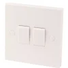 Essentials 10AX 2-Gang 2-Way Light Switch White 1 Essentials 10AX 2-Gang 2-Way Light Switch White -British General Shop 7549D P