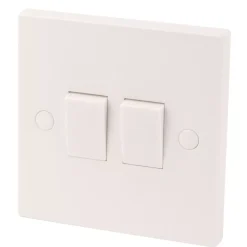 Essentials 10AX 2-Gang 2-Way Light Switch White