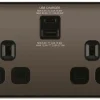 British General Nexus 13A 2-Gang SP Switched Socket + 3A 2-Outlet Type A & C USB Charger Black Nickel With Black Inserts 2 British General Nexus 13A 2-Gang SP Switched Socket + 3A 2-Outlet Type A & C USB Charger Black Nickel With Black Inserts -British General Shop 761PG P