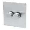 LAP 2-Gang 2-Way Dimmer Switch Brushed Chrome 1 LAP 2-Gang 2-Way Dimmer Switch Brushed Chrome -British General Shop 76365 P