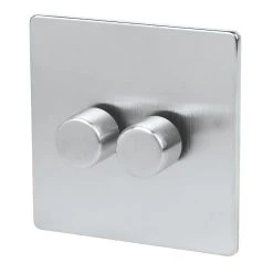 British General Shop 20 LAP 2-Gang 2-Way Dimmer Switch Brushed Chrome