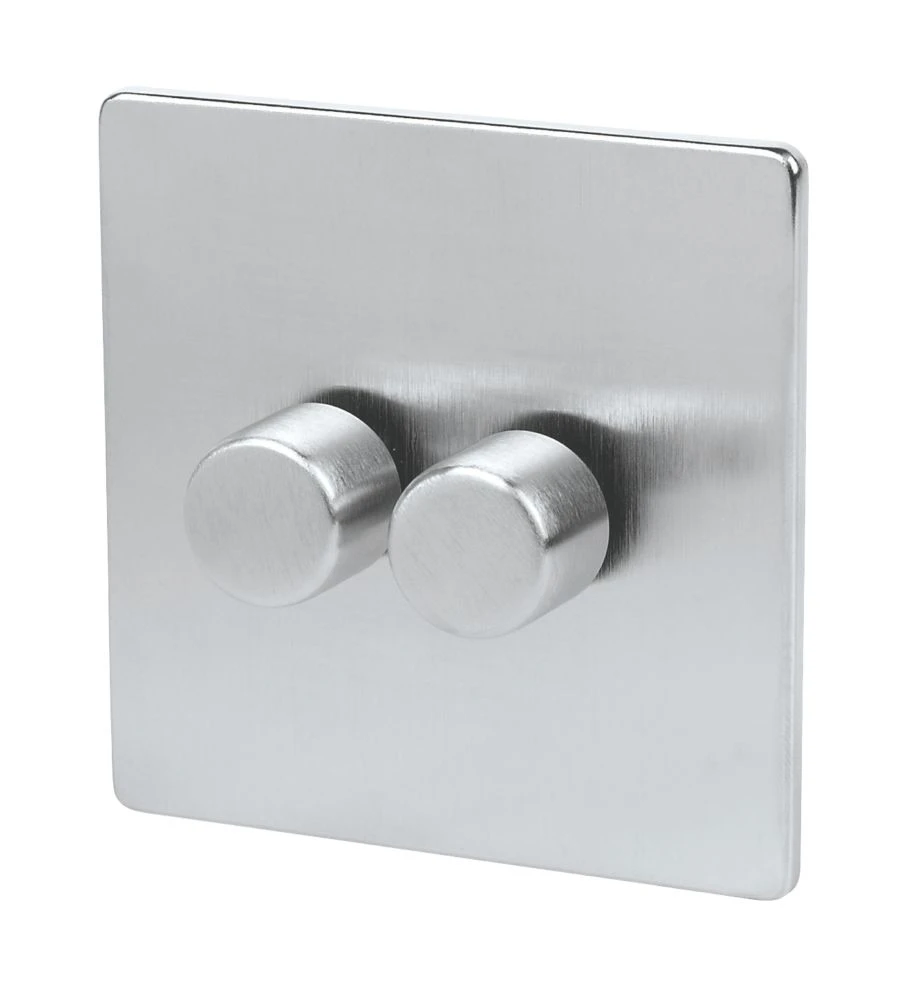 LAP 2-Gang 2-Way Dimmer Switch Brushed Chrome 2 LAP 2-Gang 2-Way Dimmer Switch Brushed Chrome