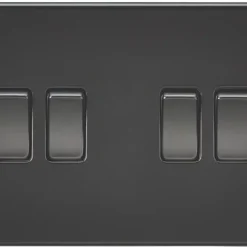 Knightsbridge SF4100MBB 10AX 4-Gang 2-Way Light Switch Matt Black