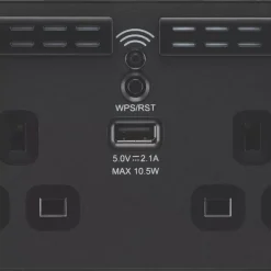 British General Evolve 13A 2-Gang SP Switched Double Socket With WiFi Extender + 2.1A 1-Outlet Type A USB Charger Matt Black With Black Inserts 11 British General Evolve 13A 2-Gang SP Switched Double Socket With WiFi Extender + 2.1A 1-Outlet Type A USB Charger Matt Black With Black Inserts -British General Shop 765RF A2
