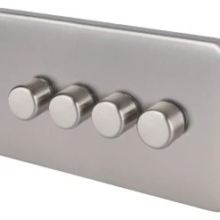 Schneider Electric Lisse Deco 4-Gang 2-Way Dimmer Switch Brushed Stainless Steel