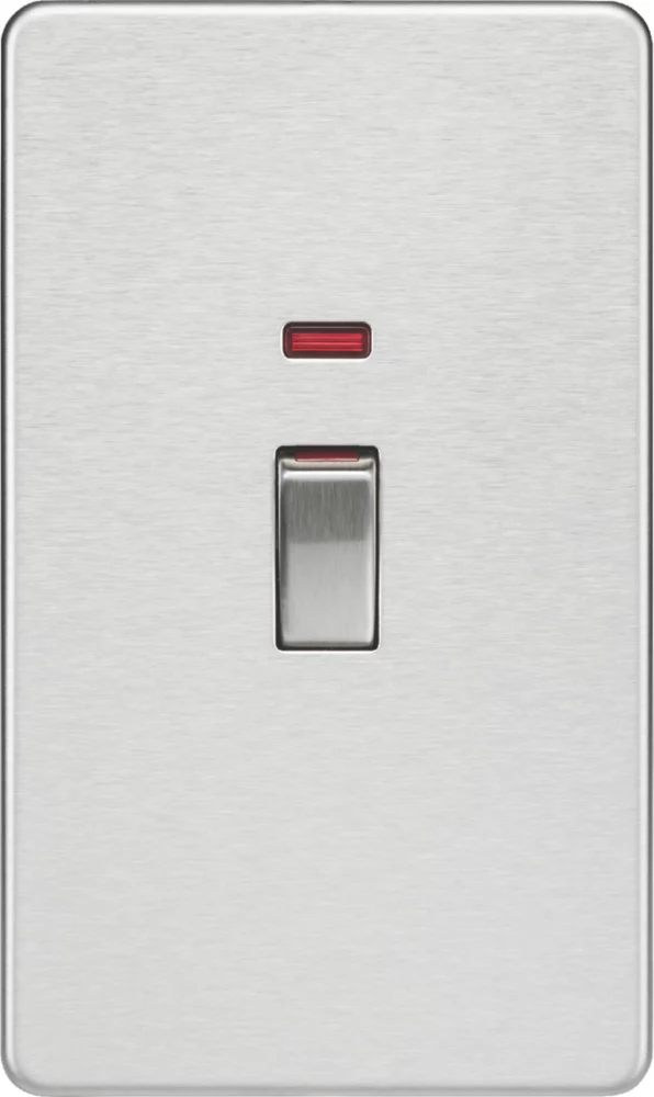 Knightsbridge SF82MNBC 45A 2-Gang DP Control Switch Brushed Chrome With LED 3 Knightsbridge SF82MNBC 45A 2-Gang DP Control Switch Brushed Chrome With LED