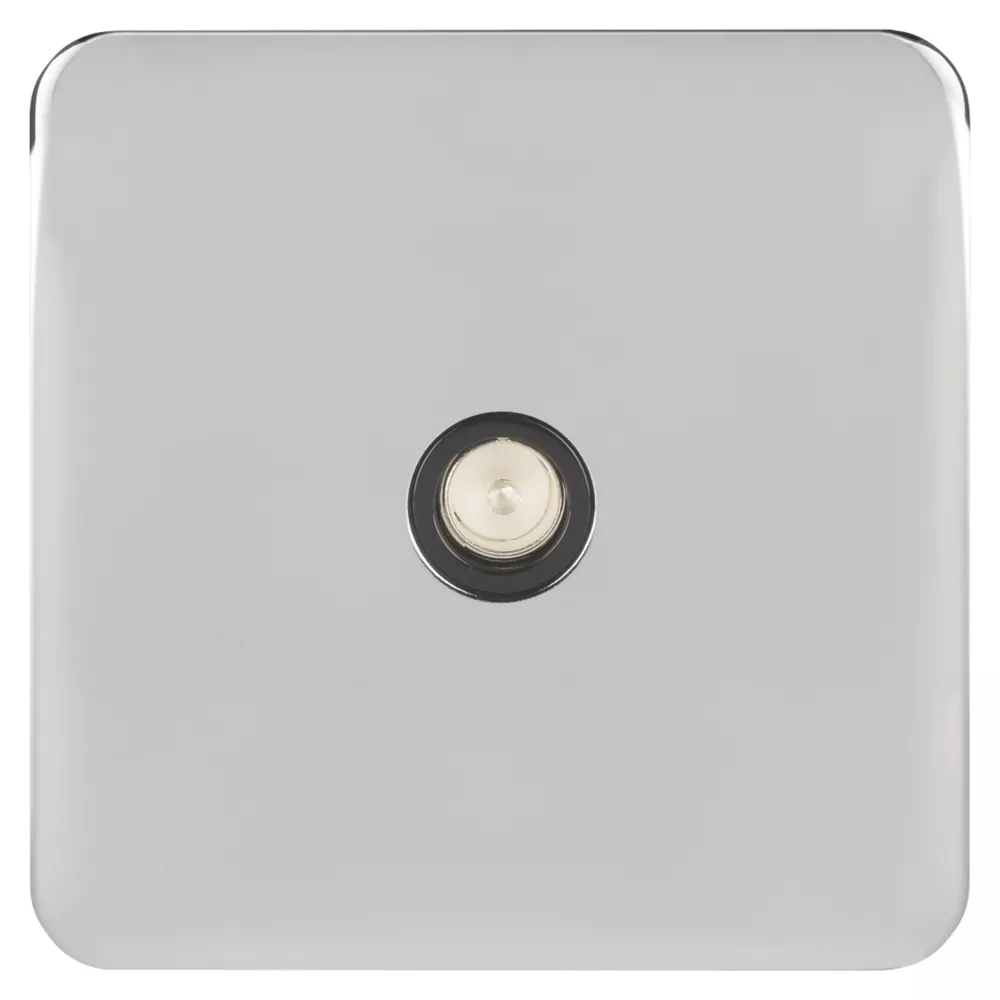 Schneider Electric Lisse Deco 1-Gang Coaxial TV / FM Socket Polished Chrome With Black Inserts 4 Schneider Electric Lisse Deco 1-Gang Coaxial TV / FM Socket Polished Chrome With Black Inserts - Image 2