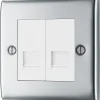 British General Nexus Metal Master Telephone Socket Polished Chrome -British General Shop 773XF P