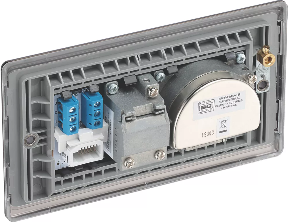 British General NEXUS METAL 2-Gang Triplex TV Socket Black Nickel 5 British General NEXUS METAL 2-Gang Triplex TV Socket Black Nickel - Image 3