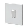 MK Aspect 10AX 1-Gang 2-Way Switch Polished Chrome With White Inserts -British General Shop 780FF P