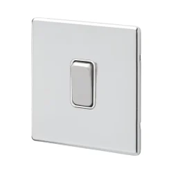 MK Aspect 10AX 1-Gang 2-Way Switch Polished Chrome With White Inserts