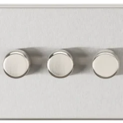 Knightsbridge CS2183BC 3-Gang 2-Way LED Dimmer Switch Brushed Chrome