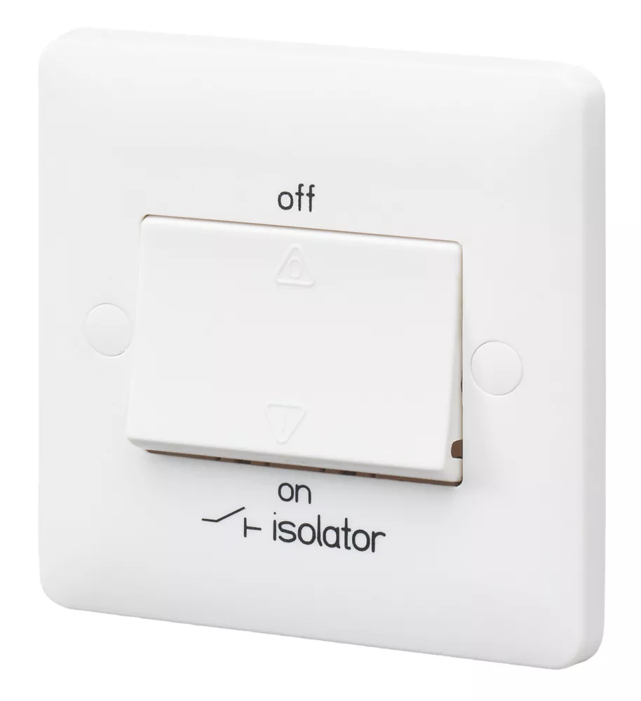 MK Base 10A 1-Gang 3-Pole Fan Isolator Switch White With White Inserts 3 MK Base 10A 1-Gang 3-Pole Fan Isolator Switch White With White Inserts