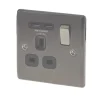 British General Nexus Metal 13A 1-Gang SP Switched Socket + 2.1A 2-Outlet Type A USB Charger Black Nickel With Black Inserts 1 British General Nexus Metal 13A 1-Gang SP Switched Socket + 2.1A 2-Outlet Type A USB Charger Black Nickel With Black Inserts -British General Shop 7879F P