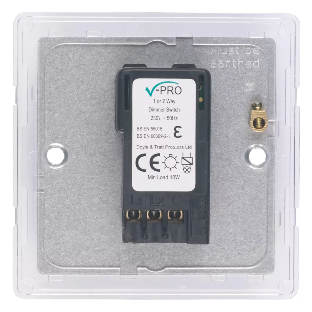 Varilight V-Pro 1-Gang 2-Way LED Dimmer Switch Slate Grey 5 Varilight V-Pro 1-Gang 2-Way LED Dimmer Switch Slate Grey - Image 3