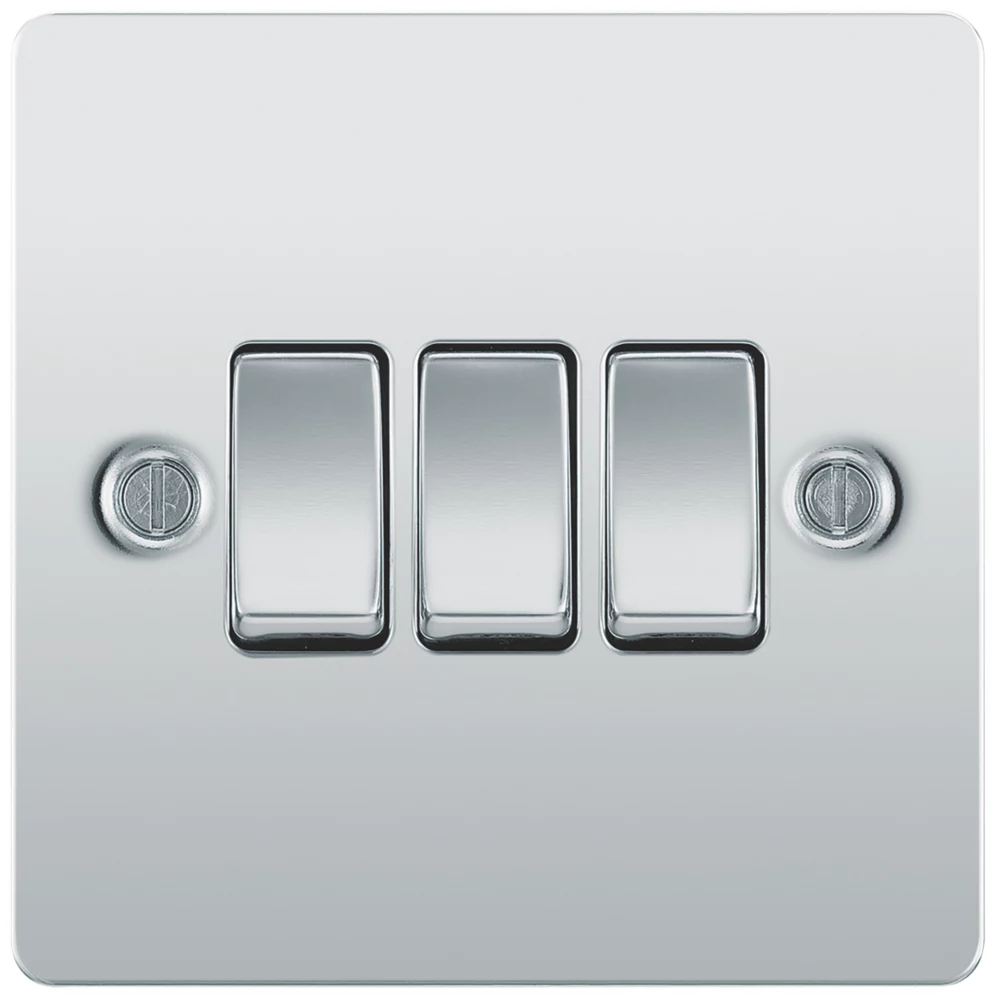 LAP 10AX 3-Gang 2-Way Light Switch Polished Chrome 5 LAP 10AX 3-Gang 2-Way Light Switch Polished Chrome - Image 3