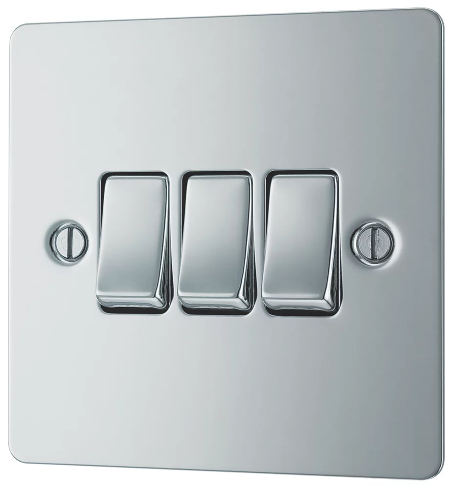 LAP 10AX 3-Gang 2-Way Light Switch Polished Chrome 3 LAP 10AX 3-Gang 2-Way Light Switch Polished Chrome