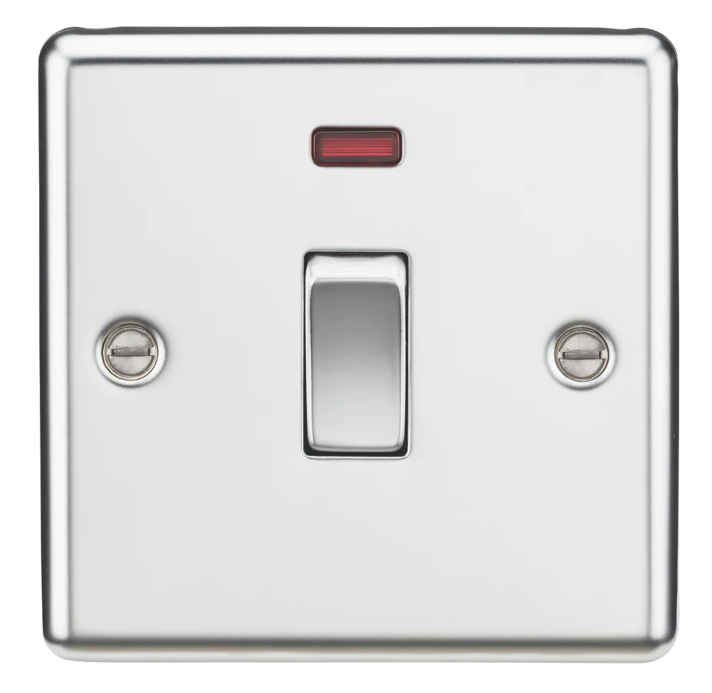 Knightsbridge CL834NPC 20A 1-Gang DP Control Switch Polished Chrome With LED 3 Knightsbridge CL834NPC 20A 1-Gang DP Control Switch Polished Chrome With LED