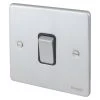 Schneider Electric Ultimate Low Profile 16AX 1-Gang 2-Way Light Switch Brushed Chrome With Black Inserts -British General Shop 7946J P