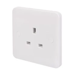 Schneider Electric Lisse 13A 1-Gang Unswitched Plug Socket White