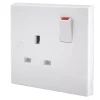 British General 900 Series 13A 1-Gang DP Switched Plug Socket White