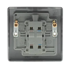 British General Nexus Metal 20A 1-Gang DP Control Switch Matt Black With LED With White Inserts -British General Shop 79666 A3