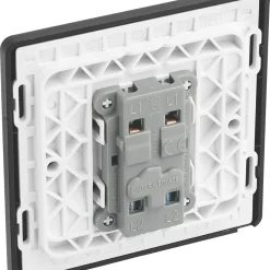 British General Evolve 20A 16AX 1-Gang Intermediate Light Switch Satin Brass With Black Inserts -British General Shop 797PX A4