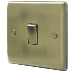 British General Nexus Metal 10AX 1-Gang 2-Way Light Switch Antique Brass
