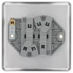 LAP 10AX 2-Gang 2-Way Light Switch Brushed Stainless Steel With Black Inserts -British General Shop 79842 A3