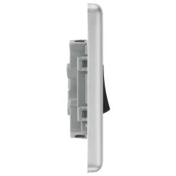 LAP 10AX 2-Gang 2-Way Light Switch Brushed Stainless Steel With Black Inserts -British General Shop 79842 A4