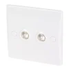 Schneider Electric Ultimate Slimline 2-Gang Duplex Multimedia Socket White