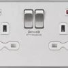 Knightsbridge SFR9909BCW 13A 2-Gang DP Switched Socket + 4.0A 2-Outlet Type A & C USB Charger Brushed Chrome With White Inserts 1 Knightsbridge SFR9909BCW 13A 2-Gang DP Switched Socket + 4.0A 2-Outlet Type A & C USB Charger Brushed Chrome With White Inserts -British General Shop 799TX P
