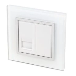 Retrotouch Crystal Master Telephone Socket White Glass With White Inserts