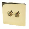 Crabtree Platinum 10AX 2-Gang 2-Way Toggle Switch Polished Brass 2 Crabtree Platinum 10AX 2-Gang 2-Way Toggle Switch Polished Brass -British General Shop 80680 P
