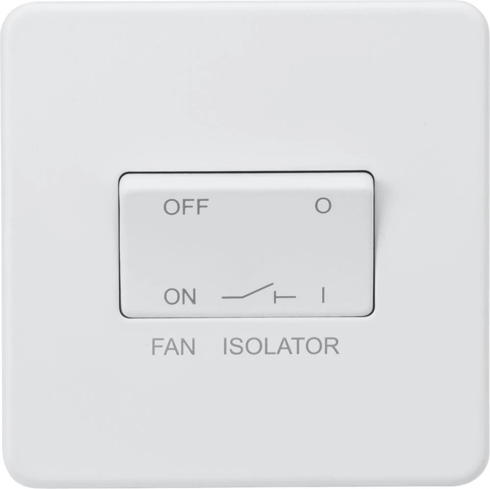 Knightsbridge SF1100MW 10AX 1-Gang TP Fan Isolator Switch Matt White 3 Knightsbridge SF1100MW 10AX 1-Gang TP Fan Isolator Switch Matt White