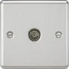 Knightsbridge CL010BC 1-Gang Coaxial TV Socket Brushed Chrome -British General Shop 809TY P