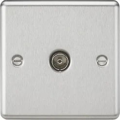 Knightsbridge CL010BC 1-Gang Coaxial TV Socket Brushed Chrome