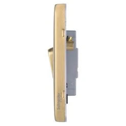 Schneider Electric Lisse Deco 10AX 4-Gang 2-Way Light Switch Satin Brass With Black Inserts -British General Shop 810FF A2