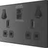 British General Evolve 13A 2-Gang SP Switched Socket + 3A 2-Outlet Type A & C USB Charger Black With Black Inserts 1 British General Evolve 13A 2-Gang SP Switched Socket + 3A 2-Outlet Type A & C USB Charger Black With Black Inserts -British General Shop 810RF P
