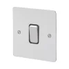 MK Edge 20AX 1-Gang 2-Way Switch Polished Chrome With Black Inserts -British General Shop 811FF P