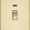 Knightsbridge FP82MNPB 45A 2-Gang DP Control Switch Polished Brass With LED 1 Knightsbridge FP82MNPB 45A 2-Gang DP Control Switch Polished Brass With LED -British General Shop 815TX P