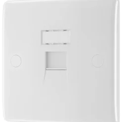 British General 800 Series RJ45 Ethernet Socket White With White Inserts