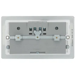 LAP 13A 2-Gang Unswitched Socket + 4.2A 4-Outlet Type A USB Charger Polished Chrome With White Inserts -British General Shop 8167T A3
