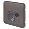 Schneider Electric Lisse Deco 1-Gang Triplex Multimedia Socket Mocha Bronze With Black Inserts